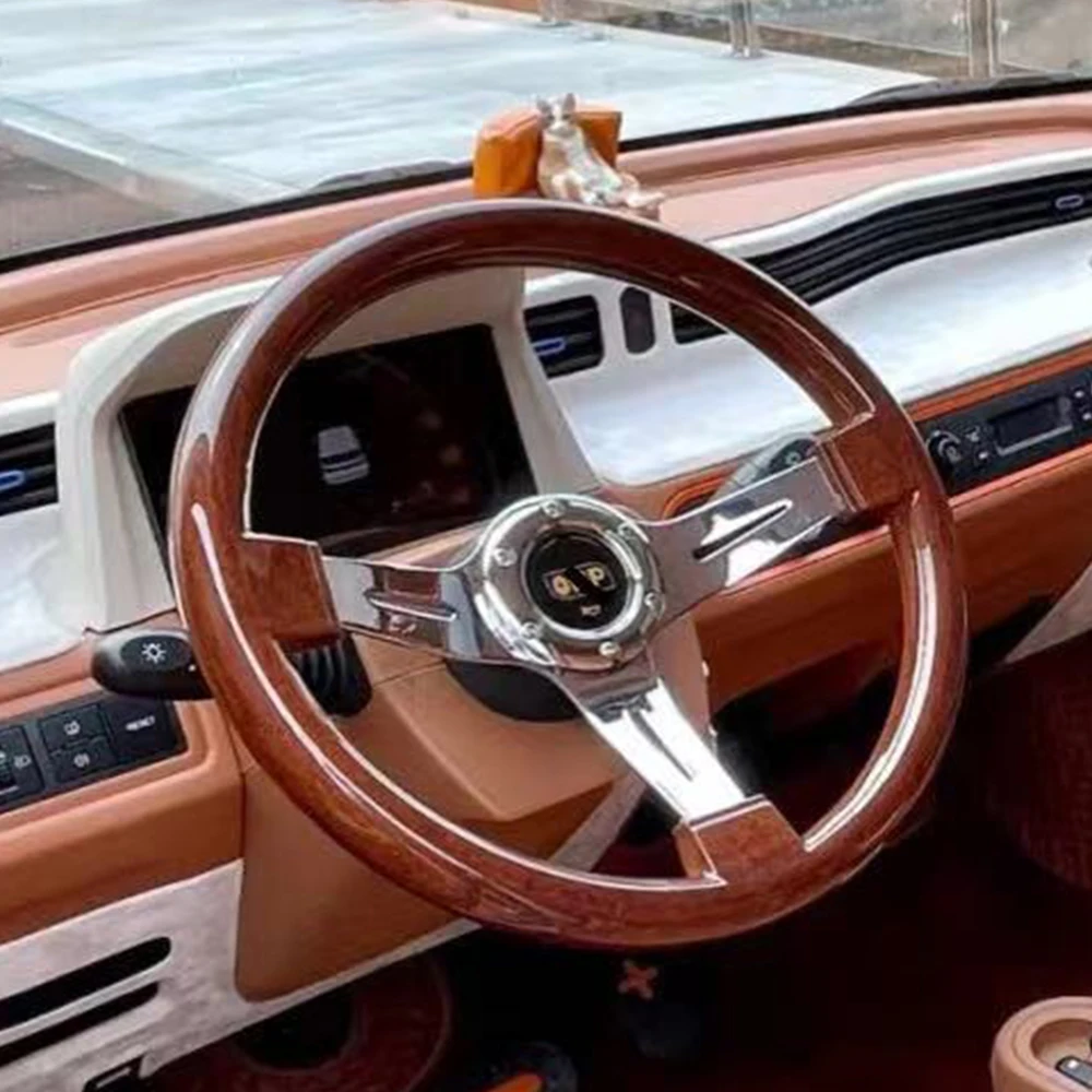 For O*P 14 inch 350MM Wood Steering Wheel  Quick release Adapt Universial  Auto  Accessiores With Horn