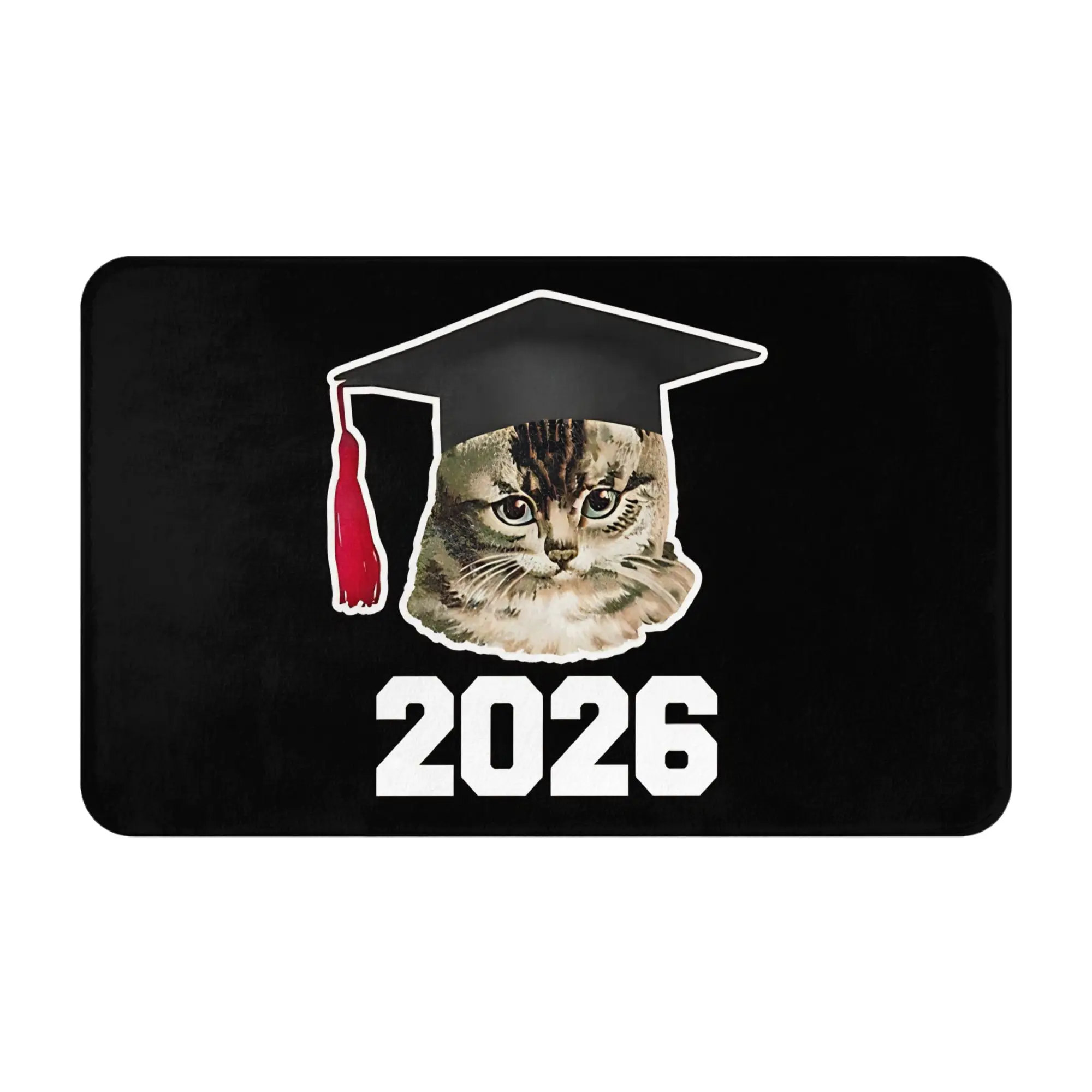 Graduated Cat Grow With Me  Decorations Bath Mat class of 2026 Doormat Living Room Carpet Entrance Door Rug Home Decoration