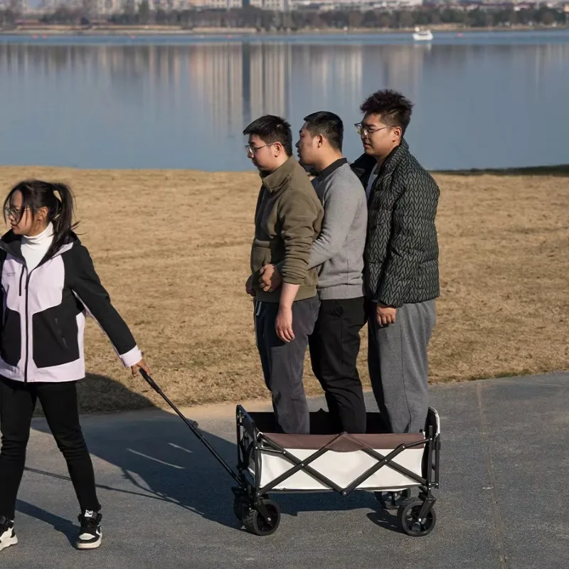 Heavy Duty Folding Camping Wagon 400L Large Capacity Outdoor Utility Cart with All Terrain Wheel for Beach Picnic and Garden Use - view 4