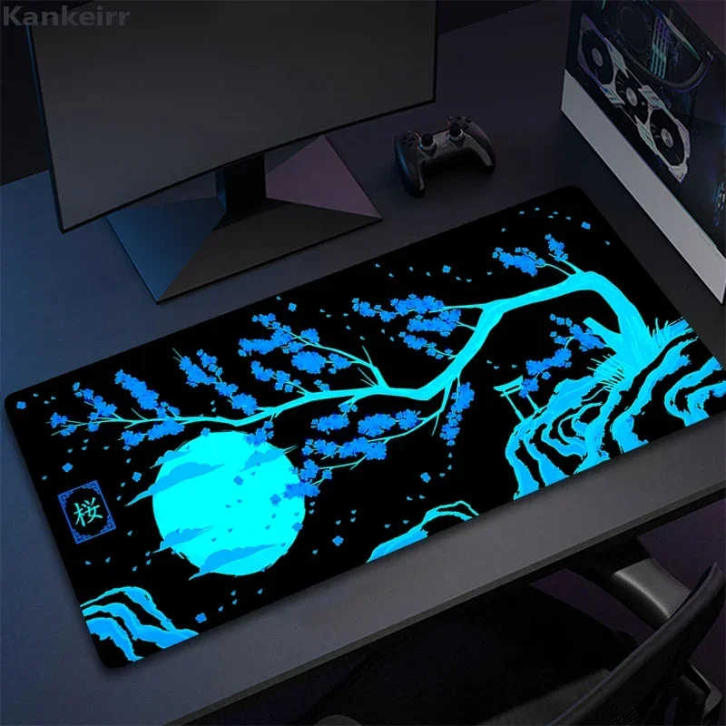 

Blue Sakura Mousepad Gamer Keyboard Pad Gaming Accessories Deskmat Office Xxl Large Mause Carpet 90x40 Computer Speed Mouse Mats