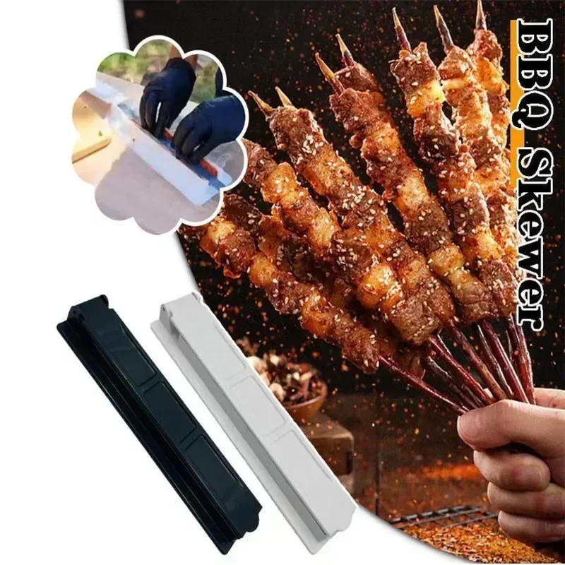 New Single Row Kebab Maker Bbq Meat Skewer Machine Kebab Press Maker Reusable Plastic Bbq Skewer Maker Kebab Preparation BBQ Too