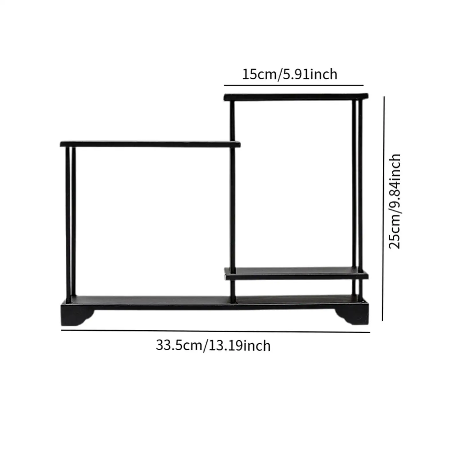 차 세트 스토리지 랙 Teaware 디스플레이 선반 기숙사 농가 호텔 주방 사무실을위한 경량 금속 탁상 주최자 선반