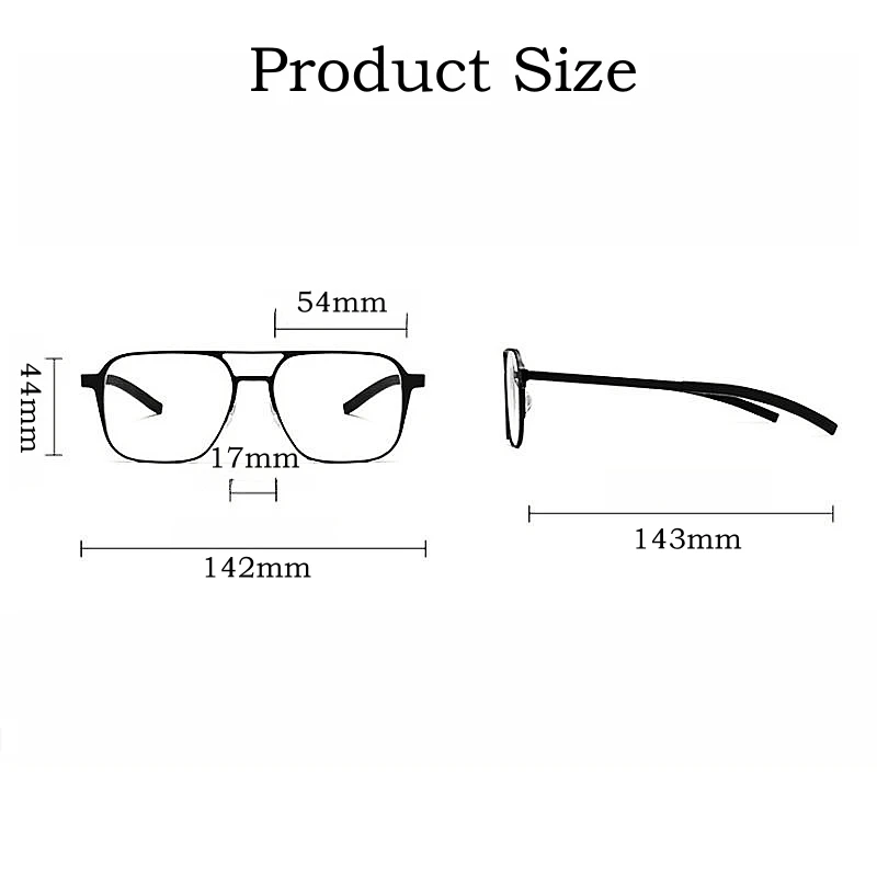 YIMARUILI Pilot Polarized Magnetic Clip On Glasses Pure Titanium Double Beam Optical Prescription Eyeglasses Frame Men and Women