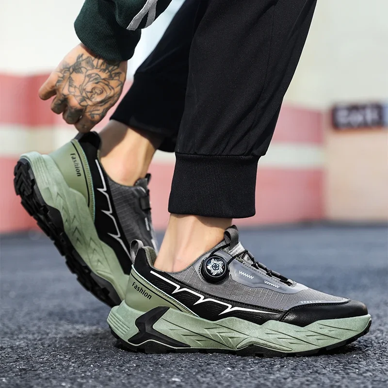 

Sneakers for Men's Mesh Breathable Ultra Light Sport Man's Shoes High Quality Rotating Buckle Run Casual Shoes Кроссовки Мужские