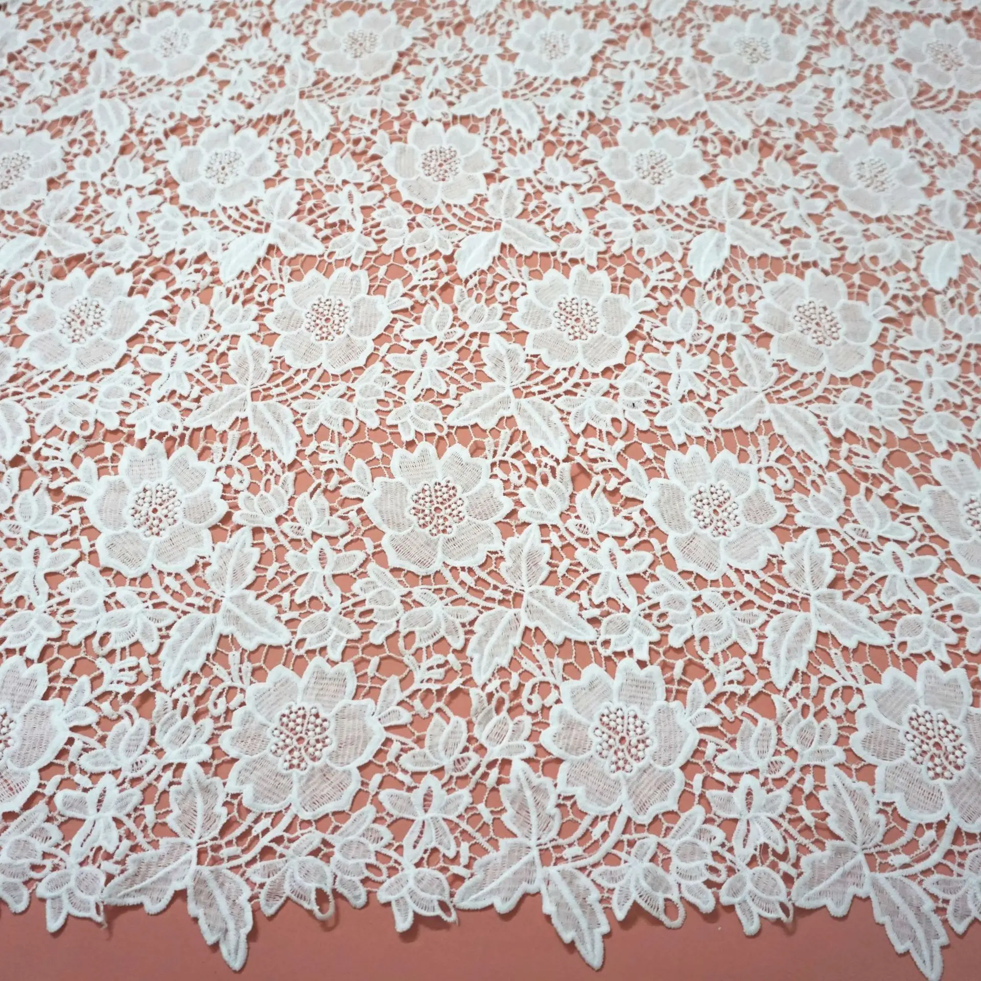 Milk Silk Full Lace Water-soluble Hollow Lace Spot New Clothing Wedding Fabric Lace Embroidery Lace 130 cm Width