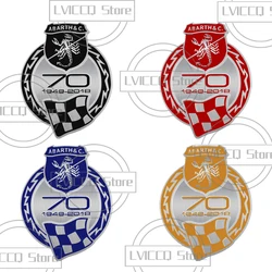 Emblema de aluminio 3D para coche, insignia de escorpión 70 Aniversario, calcomanías para carrocería, pegatina para 500, 500X, 595, Bravo, Panda, Palio, Punto Abarth