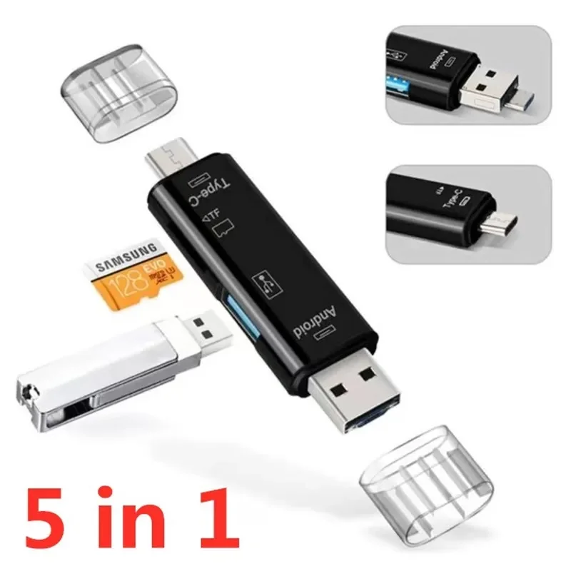 5 in 1 USB SD TF Mobile Phone PC Accessories Multifunction USB 3.0 Type C USB Micro Memory Card Reader OTG Card Reader Adapter