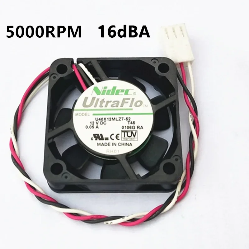 NIDEC U40X12MLZ7-52 DC 12V 4010 40mm 40x40x10mm Fan  for Bridge chip Graphics Card   3D printer  HDTV ATOM HTPC  3pin