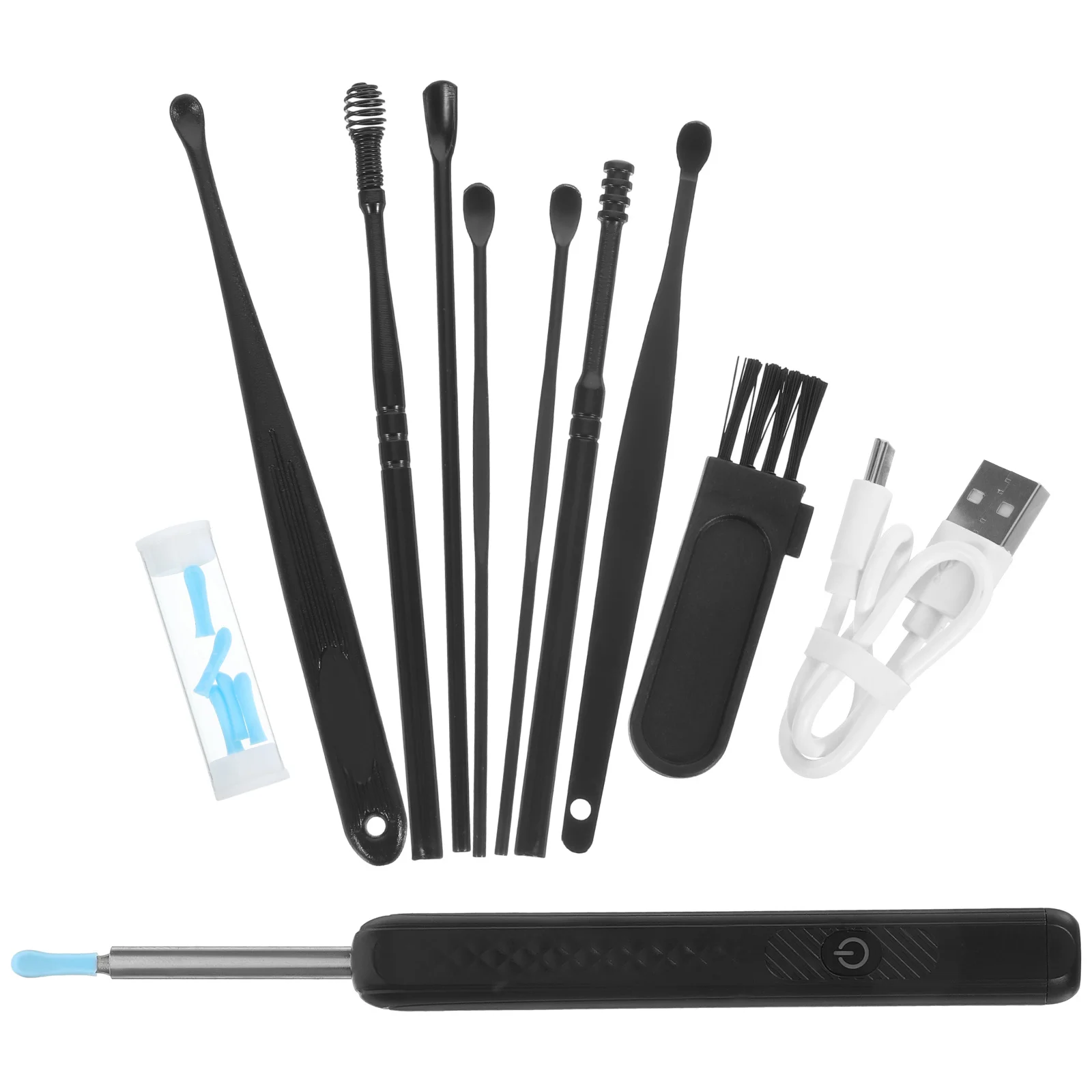 

1Set Portable Earwax Removal Kit Durable Pc Silicone Iron Material Smooth Ergonomic Design Ear Cleaner Tool Set