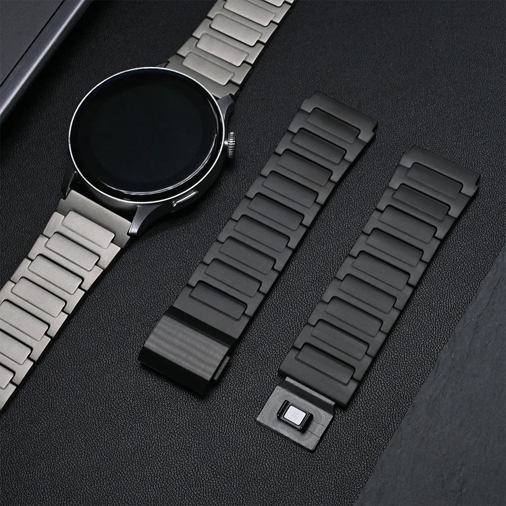 22 مللي متر حزام معدني من التيتانيوم لساعة هواوي GT5Pro GT4/3 46 مللي متر في نهاية المطاف سوار بإبزيم مغناطيسي لفرقة Amazfit Balance GTR 47 مللي متر #3