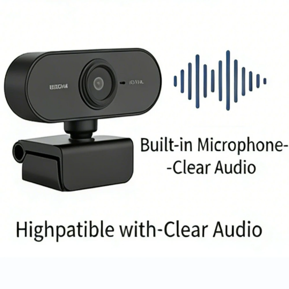 USB Webcam with Built-in Microphone, Plug and Play PC Camera 360° Rotatable for Video Calls, Zoom, Teams, Streaming image 5