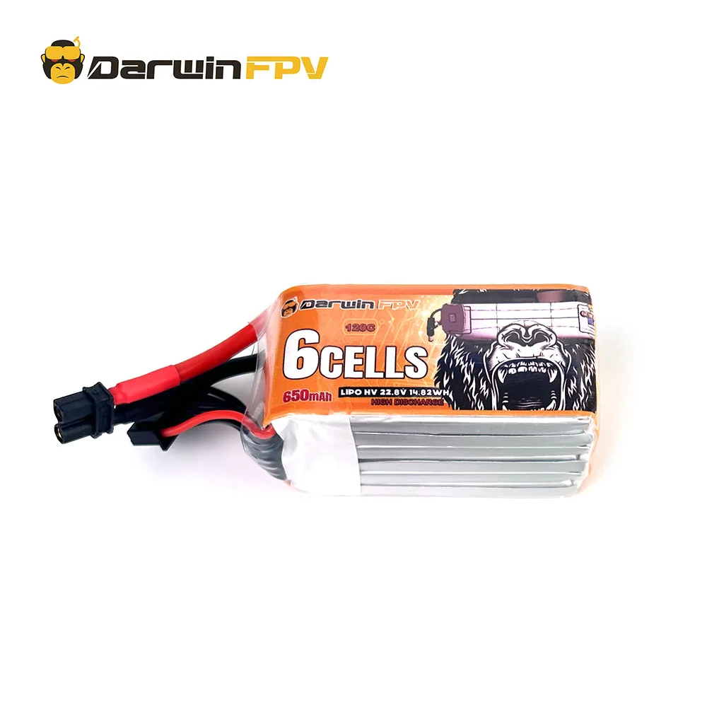 

DarwinFPV Lipo Battery 6S 650mAh 22.8V 120C Battery Quadcopter Racing FPV Drone Batteries