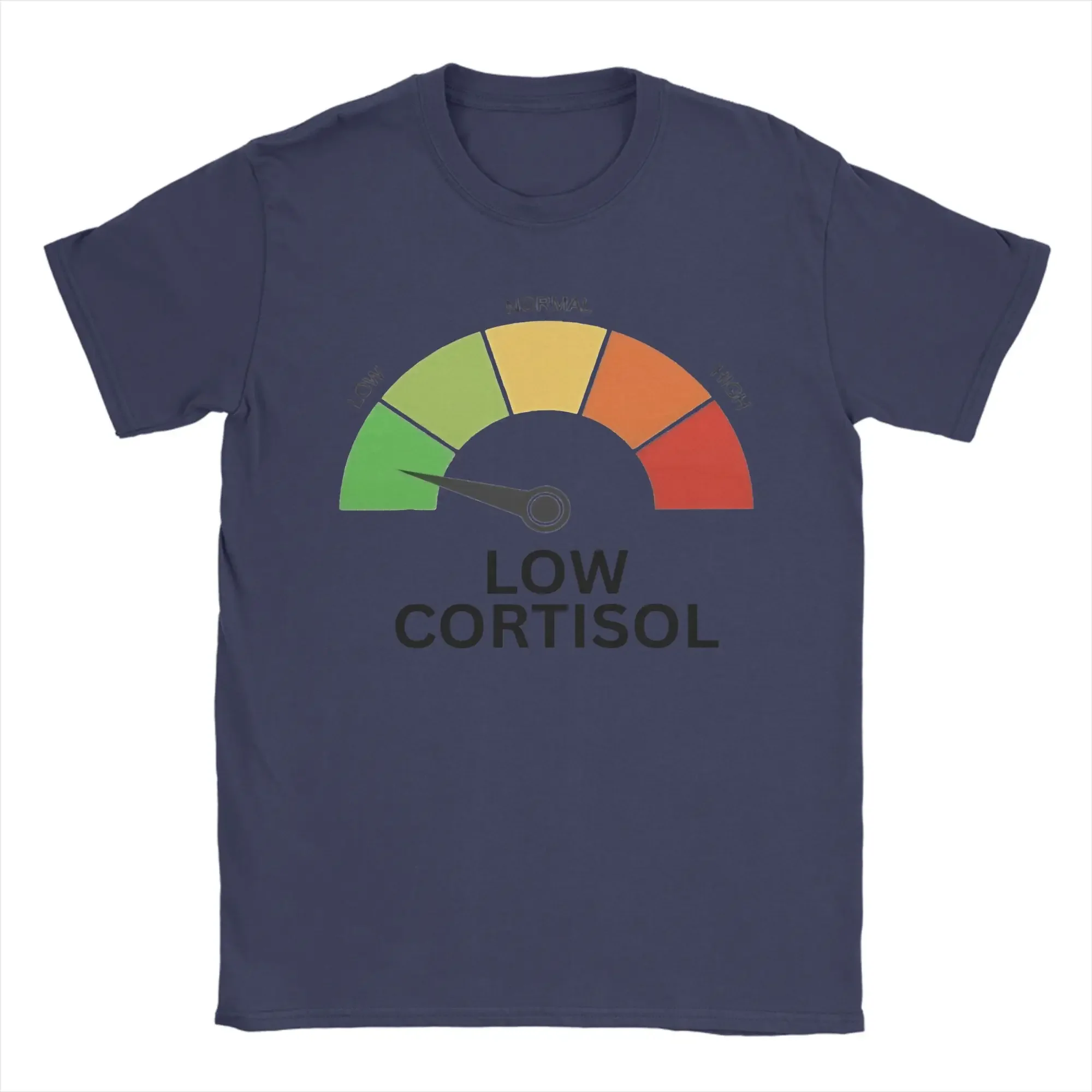 Low Cortisol Level Meme T-Shirt, Strand-T-Shirts für Herren, trendiges, cooles, lässiges T-Shirt mit kurzen Ärmeln, Y2K Fun Tops – Detail 4