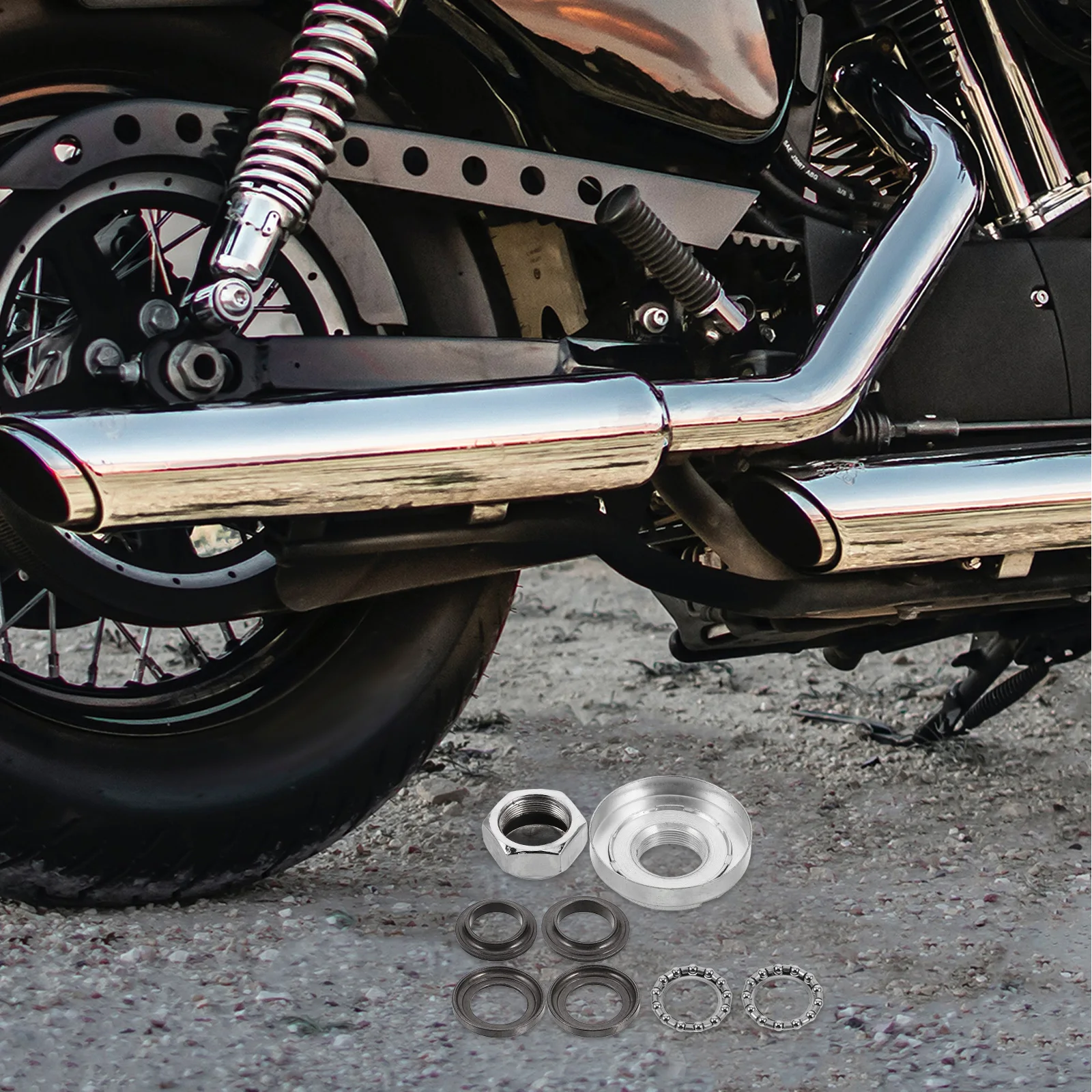 

7pcs Steering Column Bearing Fork Head Tube Durable Smooth Operation Motorcycle Stabilizer Car Parts Taper Rod Support Set Tube