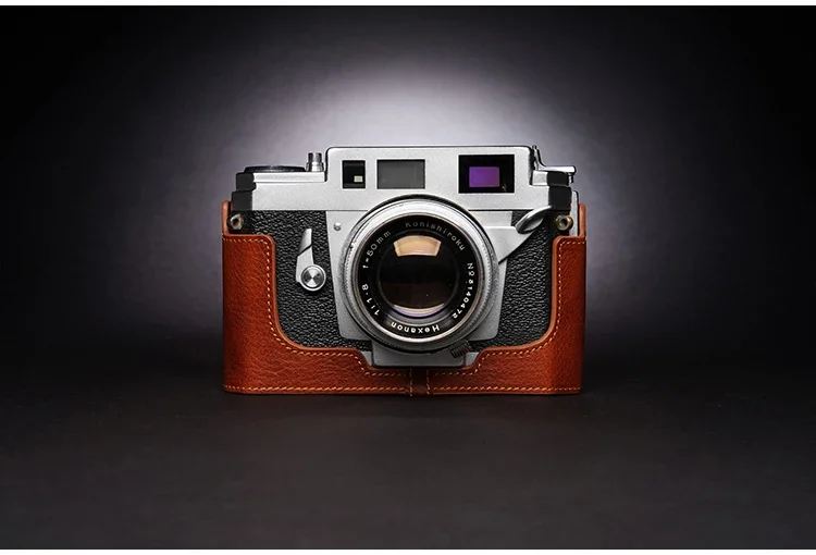 تصميم لكونيكا III IIIA(3A) IIIM(3M) حافظة كاميرا مصنوعة يدويًا من الجلد الطبيعي