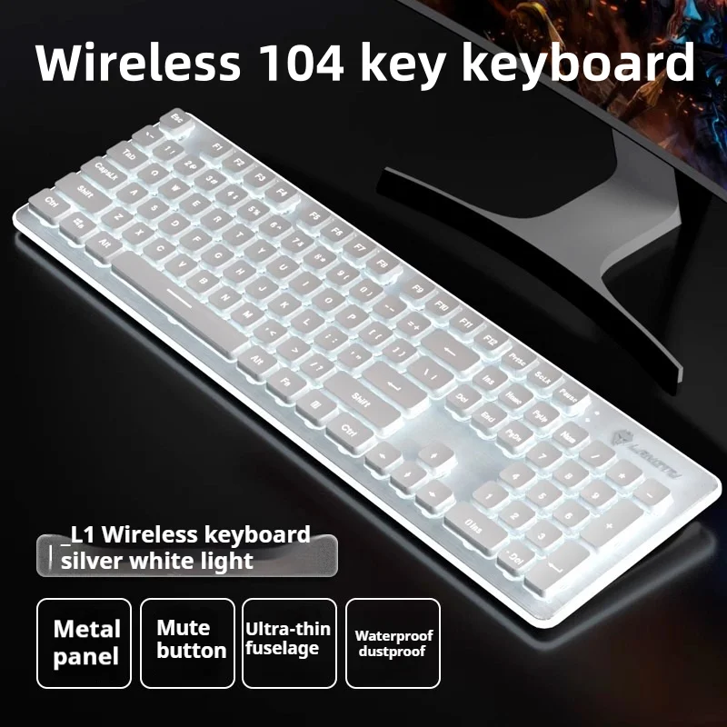 

LANGTU L1 104 Keys Gaming Keyboard,rgb Led Backlit Wireless Keyboard With Numpad Keys, For Pc Laptop, For Game And Office,white