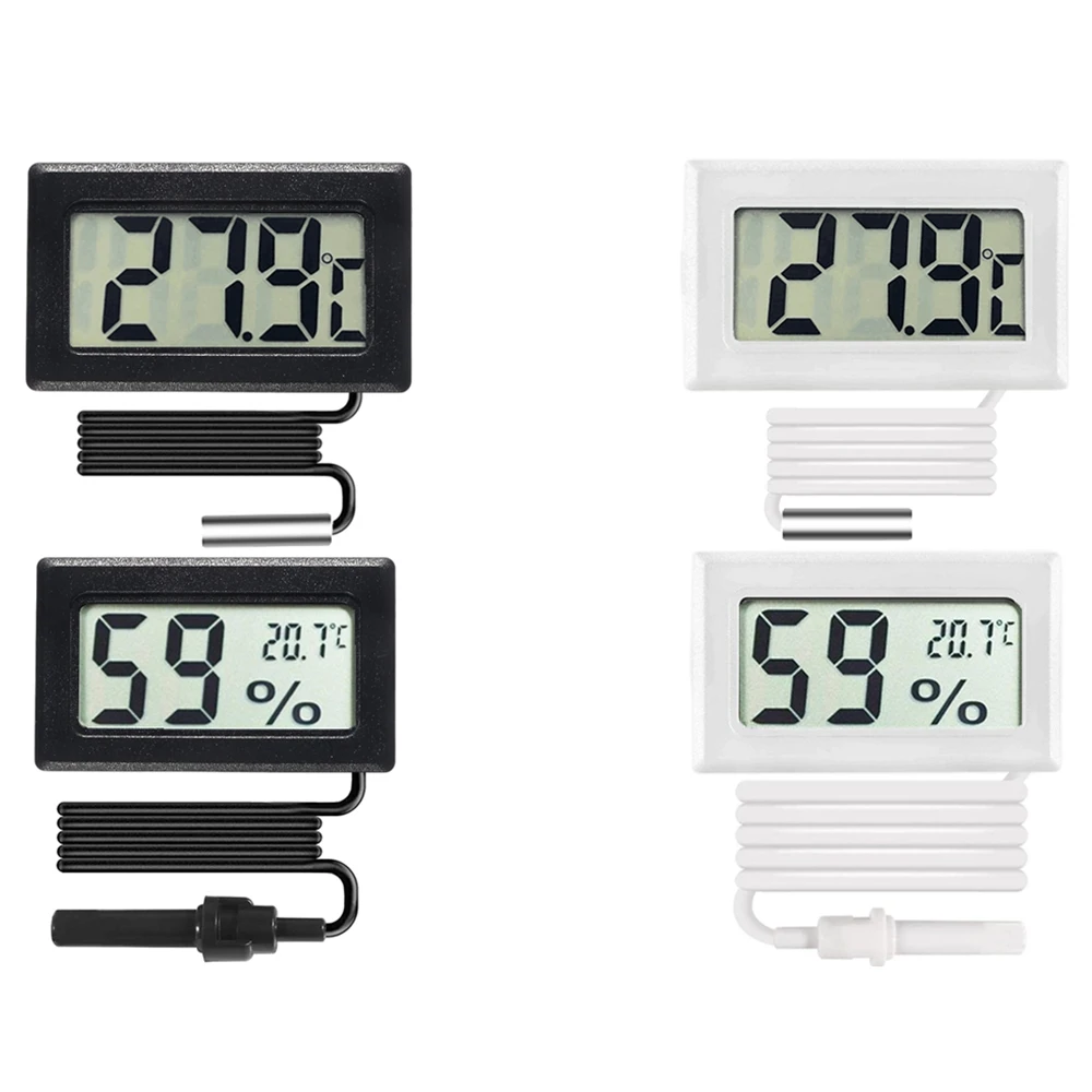 Mini LCD Digital Thermometer Hygrometer Temperature Indoor Convenient Temperature Sensor Humidity Meter Gauge Instruments Cable