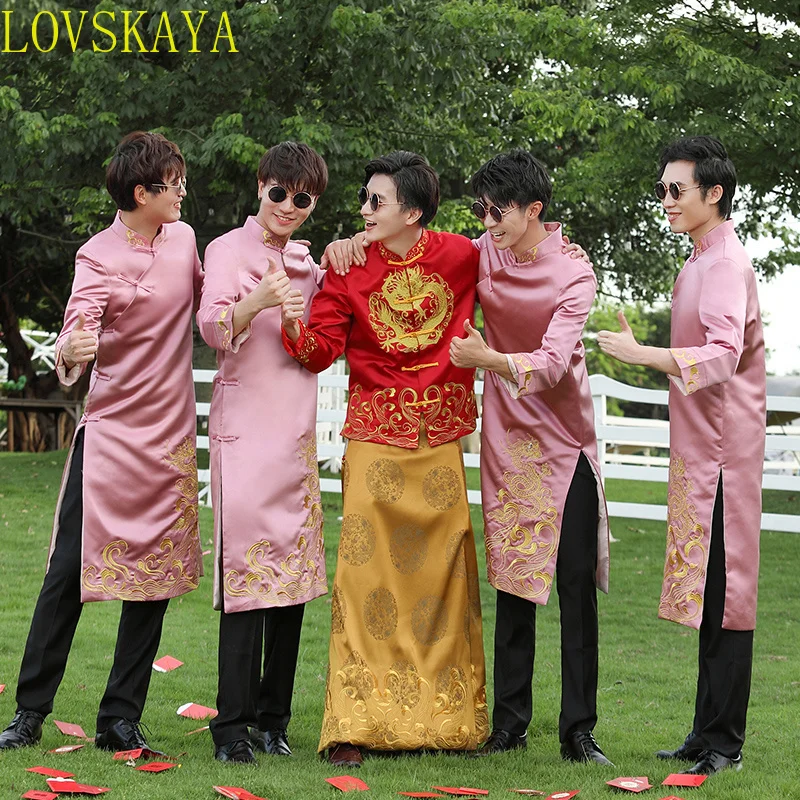 New Traditional Chinese Robe Large Tang Dress Men's Robe Brother Dress Crosstalk Dress