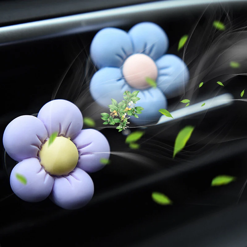 1pc Car Air Freshener Multicolor Flower Styling Aroma Diffuser Automobile Air Vent Perfume Universal Car Accessories Interier