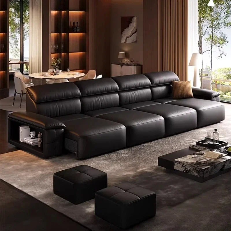 Luxury genuine leather electric function sofa bed living room sofas Convertible sofa sectional couch Armchair home furniture