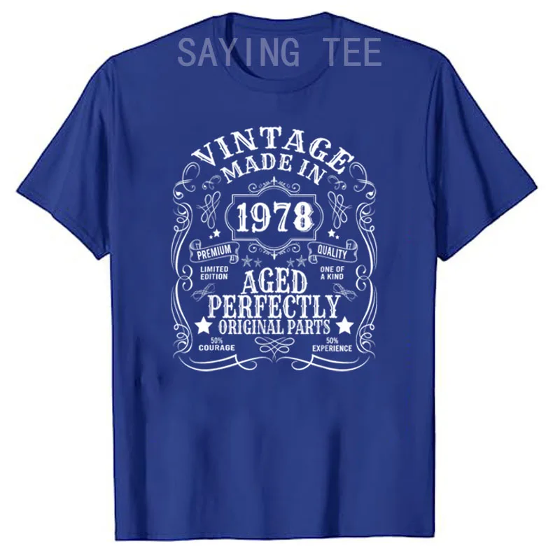 46th Birthday Man Woman 46 Years 1978 Decorative Funny Gift T-Shirt Vintage Style Bron in 1978 Mom Daddy Saying Tee B-day Gifts