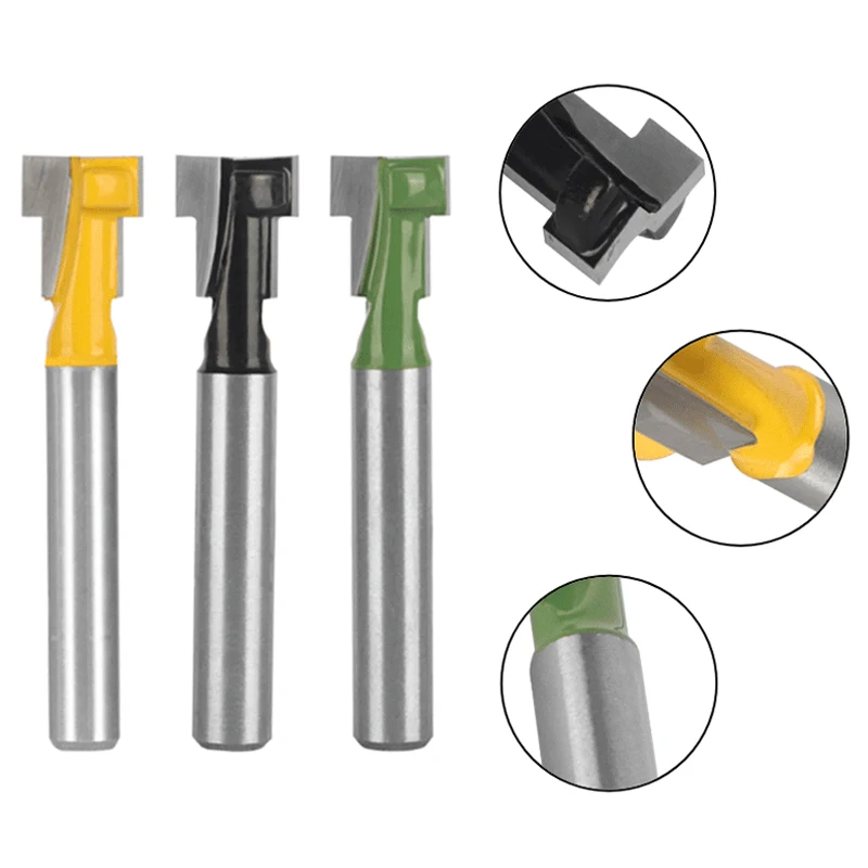 Imagem -05 - Shank Key Hole Bits Cortador de T-slotting Conjunto de Bits Roteadores Fresa para Madeira Ferramentas para Madeira mm 6.35 mm mm