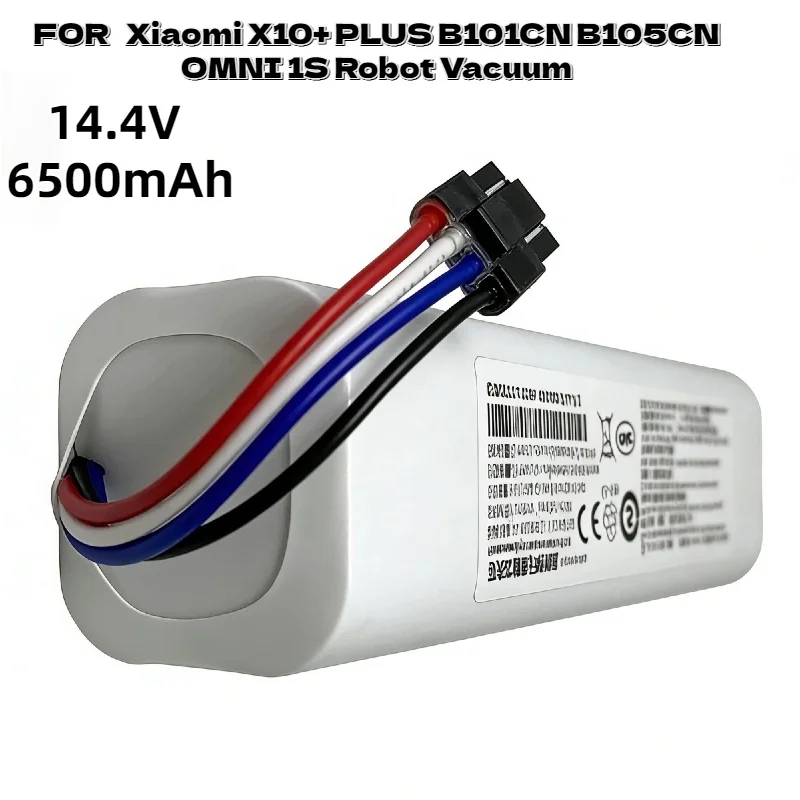 6500mAh High Capacity Battery with Quality Assurance for Xiaomi X10+ PLUS B101CN B105CN OMNI 1S Robot Vacuum Long-Lasting Power