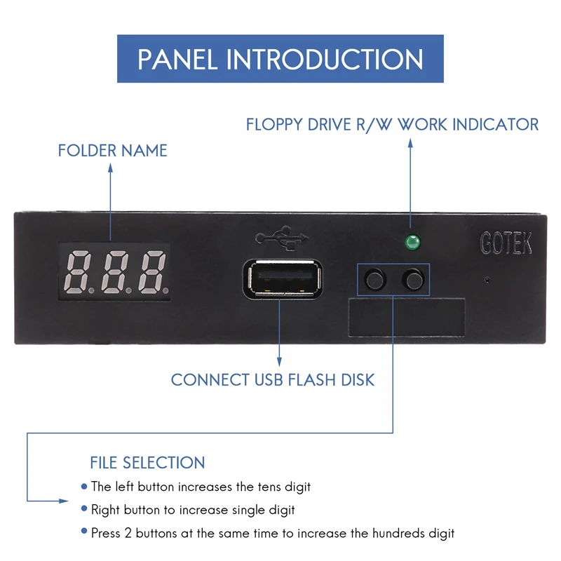 Version Sfr1m44-U100K Black 3.5 Inch 1.44Mb Usb Ssd Floppy Drive Emulator For Yamaha Korg Roland Electronic Keyboard Gotek