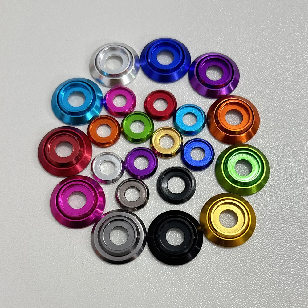 15 Stück Mehrfarbige Aluminium-Unterlegscheiben Eloxiert für Flachkopfschrauben Runde Unterlegscheiben M2 M2.5 M3 M4 M5 M6 M8 – Detail 7
