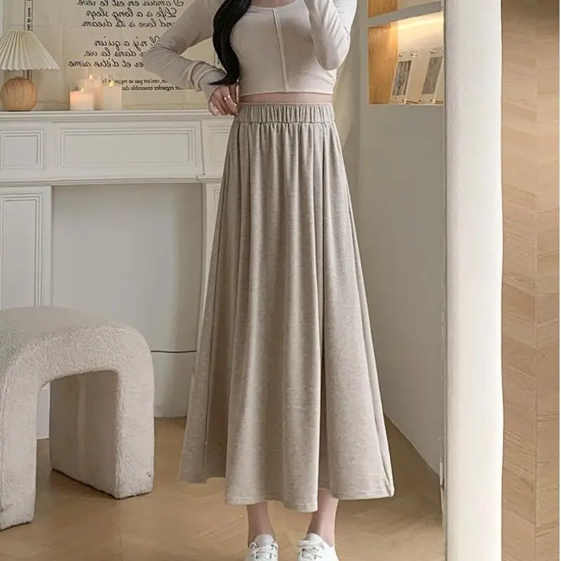 

Girl Skirt The Spring and Autumn Annals New Model High Waist Mid-Length Umbrella Skirt Shorty Lazy Drape Long Skirt Dopamine Hot