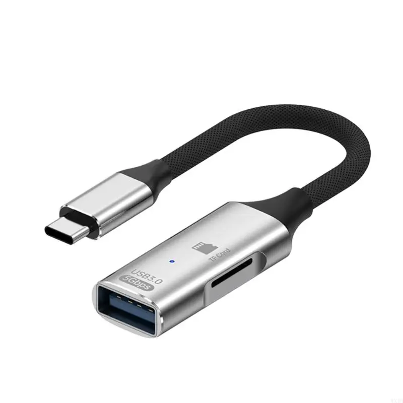 Multiple Function Type C OTG Adapters Card Reader USB Hubs 17cm for Smartphone