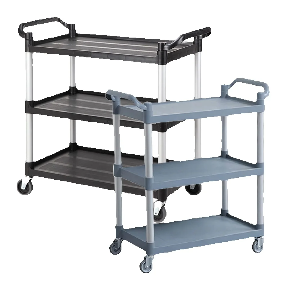Itl Edelstahl 3-stöckiger Servierwagen, Restaurant, Küche, Hotelladen, gewerblicher Gebrauch, Haushaltswagen, mobiles Regal, großes, extragroßes Ablagefach, beweglicher, geräuscharmer Wagen, Servierwagen, Milchteewagen