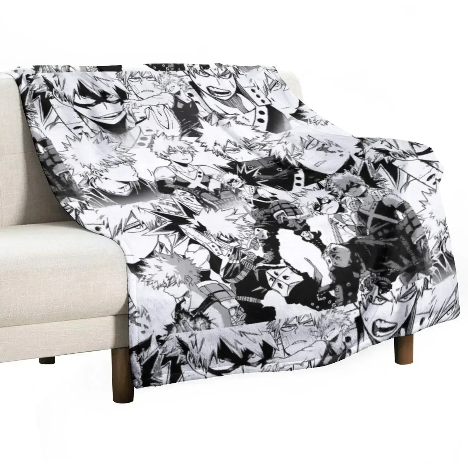 Bakugou Katsuki collage - BNHA Throw Blanket Spring Fall Cozy Throw Blanket for Couch