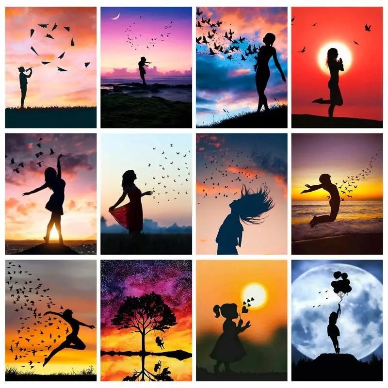

CHENISTORY DIY Painting By Numbers Butterfly Girl Landscape For Adults Diy 40x50cm Frame Wall Art Picture By Numbers Home Decor