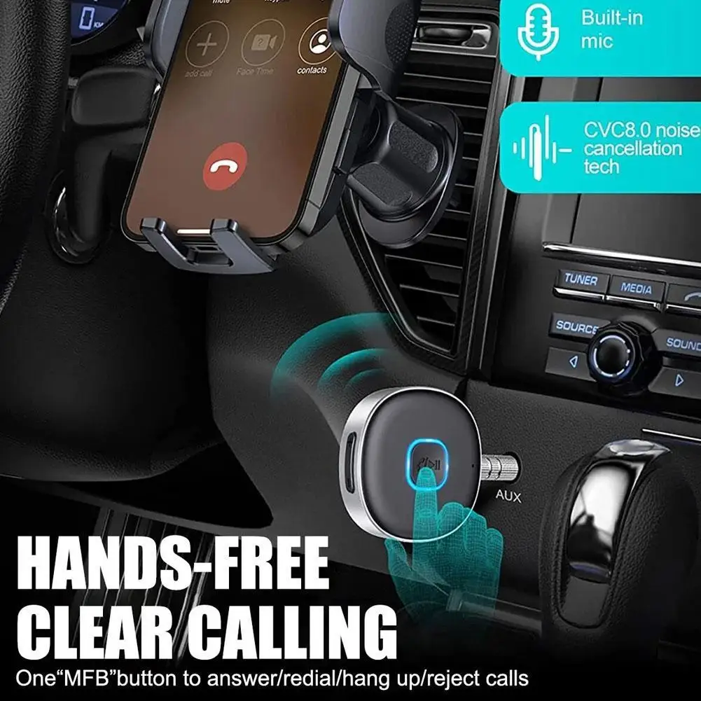 

НОВЫЙ автомобильный Bluetooth-приемник BT5.0 Автомобильный аудиоплеер без потерь Качество звука Устройство с двойным подключением Plug and Play