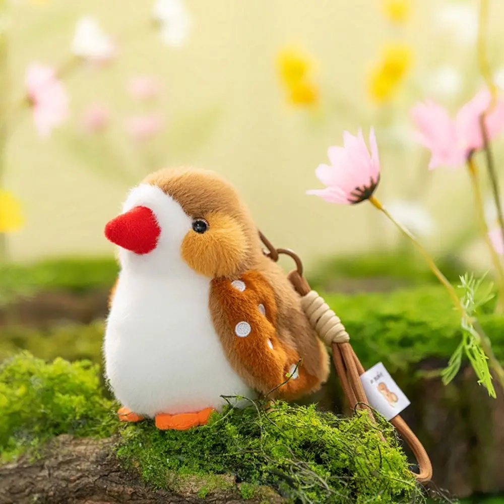 10 Styles Cute Animal Bird Keychain Realistic Simulation Bird Pendant Kawaii Colorful Furry Birds Keyrings Bag Pendant