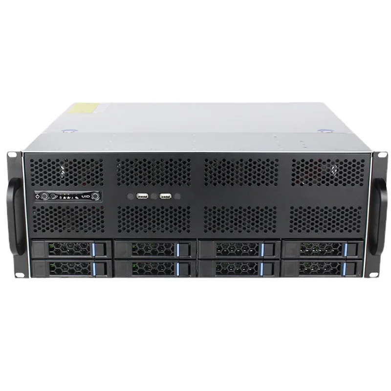 2021 AI server 4U rack-mount G465-8 GPU mining hot swap chassis 8HDD bays IPFS distributed storage case 6GB minisas backplane