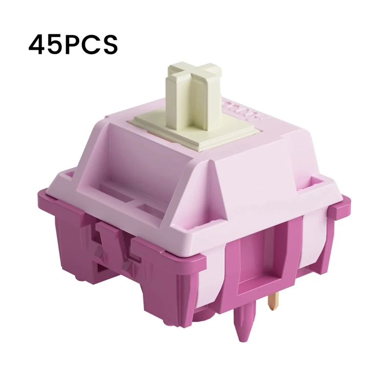 45Pcs Creamy Purple Pro Switch 5-Pin 30Gf Paragraph Axis Compatible With MX Mechanical Keyboard