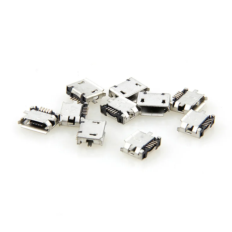 J78A 10 قطعة مايكرو USB نوع B أنثى 5Pin لحام ميناء جاك الذيل شحن المقبس ل أندرويد موصل الهاتف إصلاح استبدال