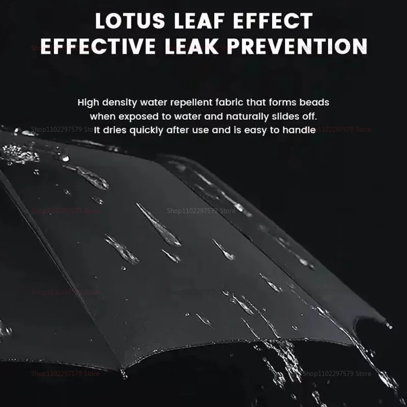 24 العظام الغراء الأسود مظلة أوتوماتيكية بالكامل مع عارضة سميكة ودائمة ثلاثة أضعاف مظلة مظلة قابلة للطي مقاومة للأشعة فوق البنفسجية #3