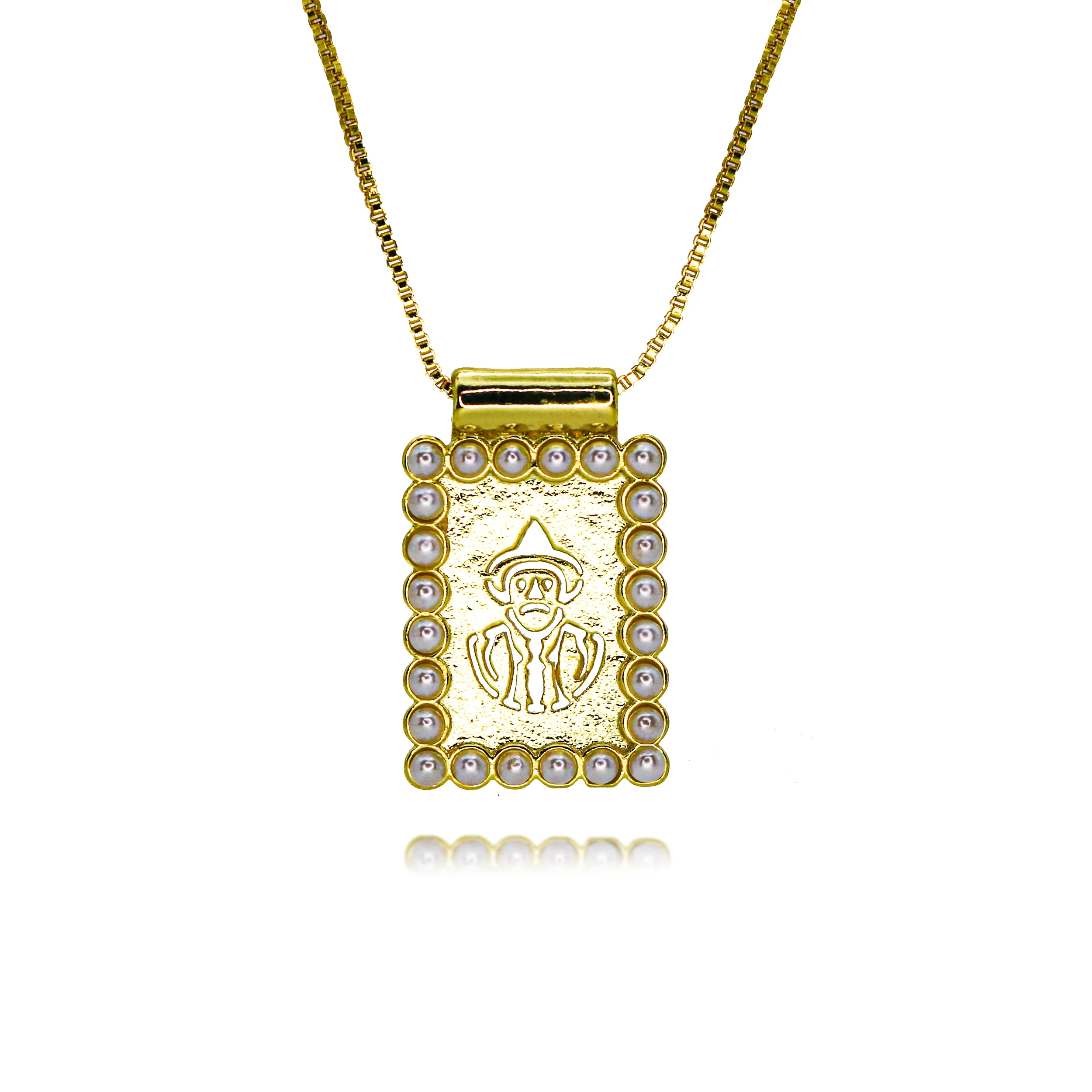 Perlas chapadas en oro, dijes de Jesús Malverde para hacer joyería DIY, colgante de Ángel del Pobre, suministros de joyería de bandido generoso, regalos