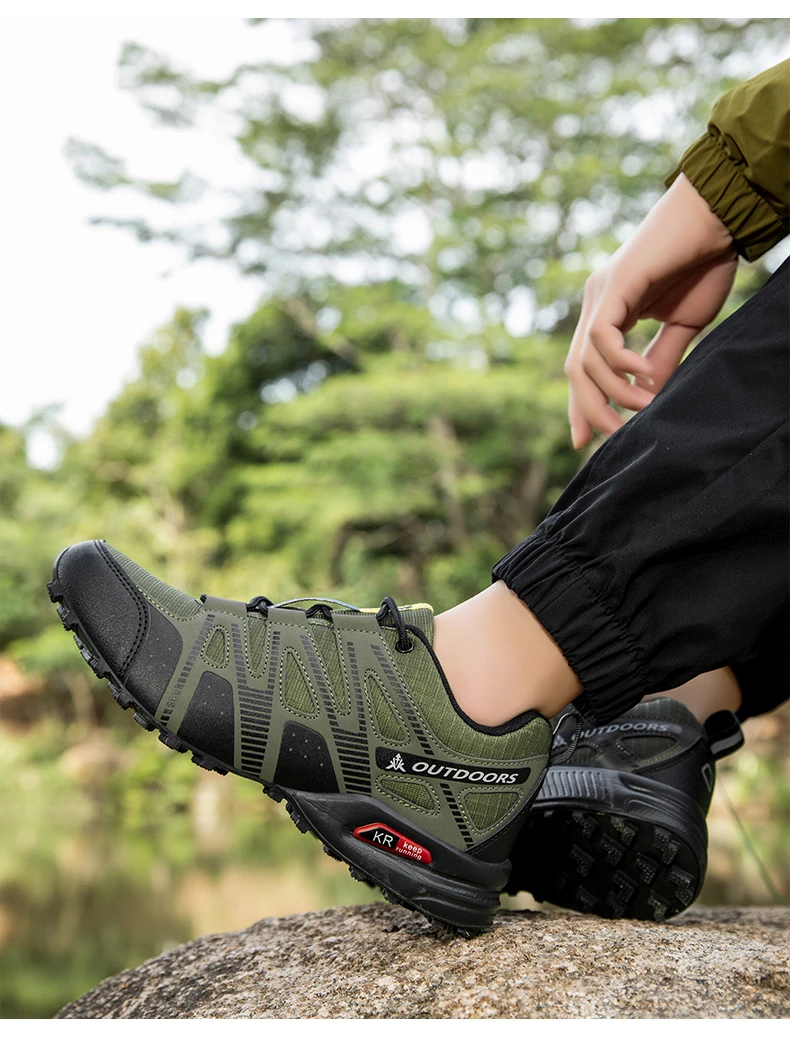Herren Outdoor-Radschuhe, wasserdicht, rutschfest, Outdoor-Wanderschuhe, Outdoor-Taktische Trainingsschuhe, Wander- und Campingschuhe – Detail 13