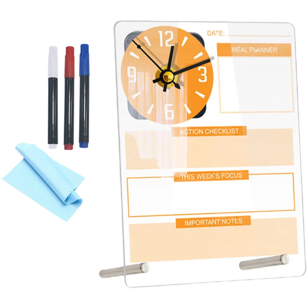 1 مجموعة الاكريليك لوحة التخطيط مكتب مذكرة الجافة محو السبورة الدائمة على مدار الساعة مكتب المنزل منظم سطح المكتب الاكريليك الأبيض مجلس #6