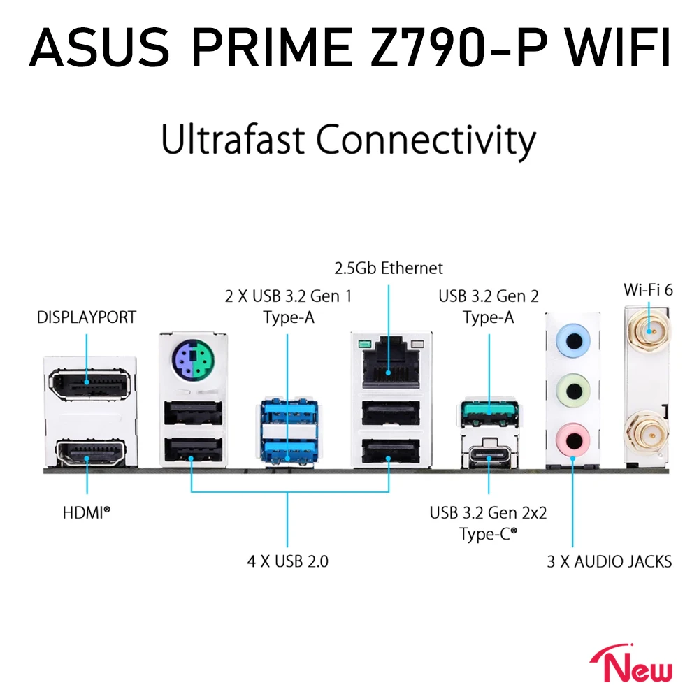 Imagem -05 - Asus-prime Wifi Mainboard Soquete Lga 1700 Processadores Intel 13th e 12th Gen 7200 oc Ddr5 Desktop Atx Novo Intel Z790 Gaming