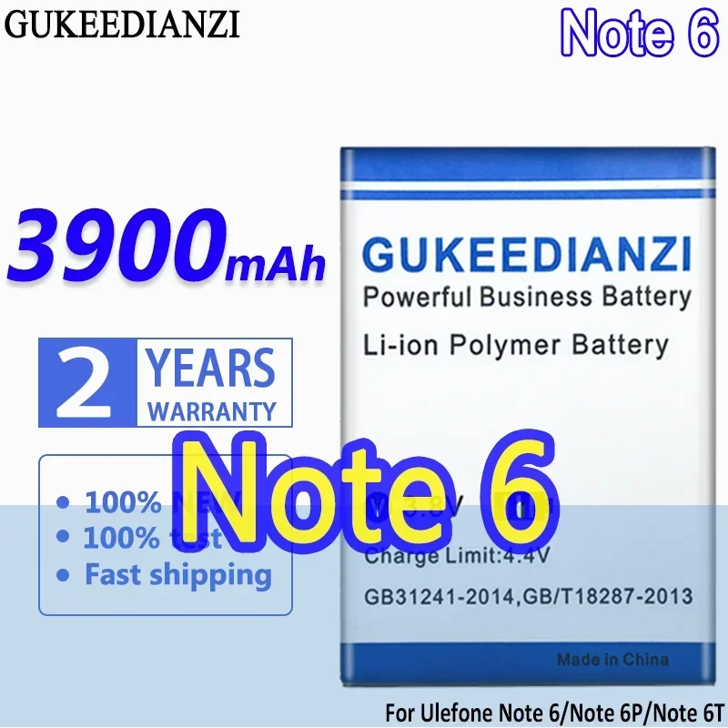 

Аккумуляторные батареи большой емкости на 3900 мАч для Ulefone Note 6/6P/6T Note6P Note6T, портативная батарея