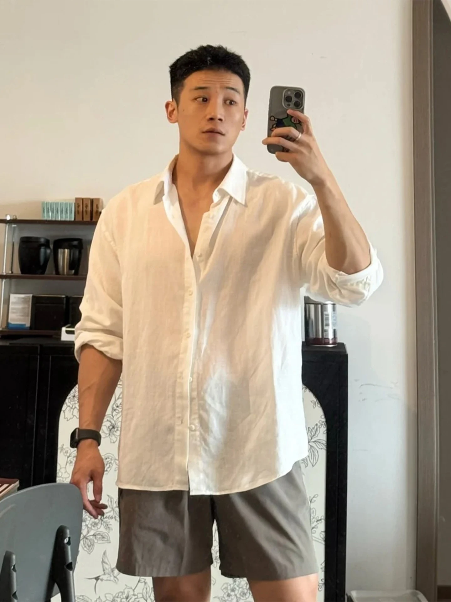 

Lightweight Linen Shirt Men's Summer Long Sleeve White Shirt Vintage Style Breathable Comfortable Standard Fit Casual Shirt