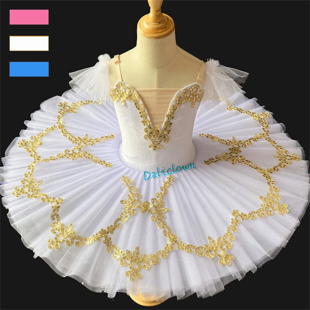 Vestido profissional para crianças e adultos, panqueca tutu para bailarina, fantasia de princesa para festa de aniversário, mulheres e meninas