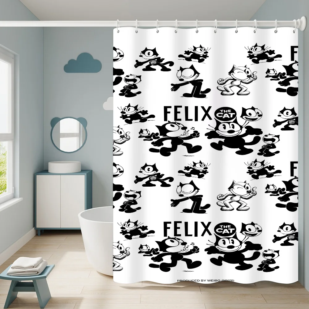 Curtains for Bathroom Shower Curtain Bath Curtain Felix the Cat Sets Accessories Waterproof Fabric Set European Products Home