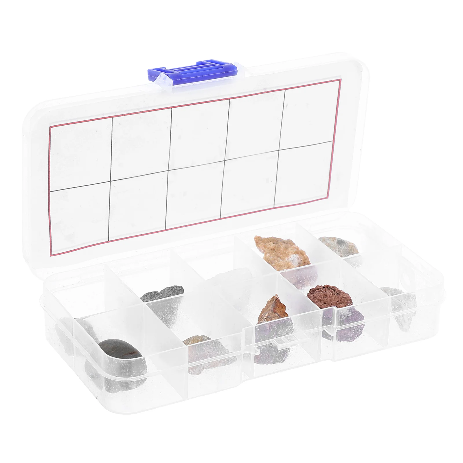 1 set 1 Set Rocks Minerals Specimens Kit Geology Classroom Collection Educational Teaching Tools Storage Box Limestone