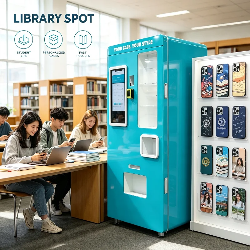 Multi Size Phone Case Kiosk Vending Printer with Custom Patterns for Supermarket Passage